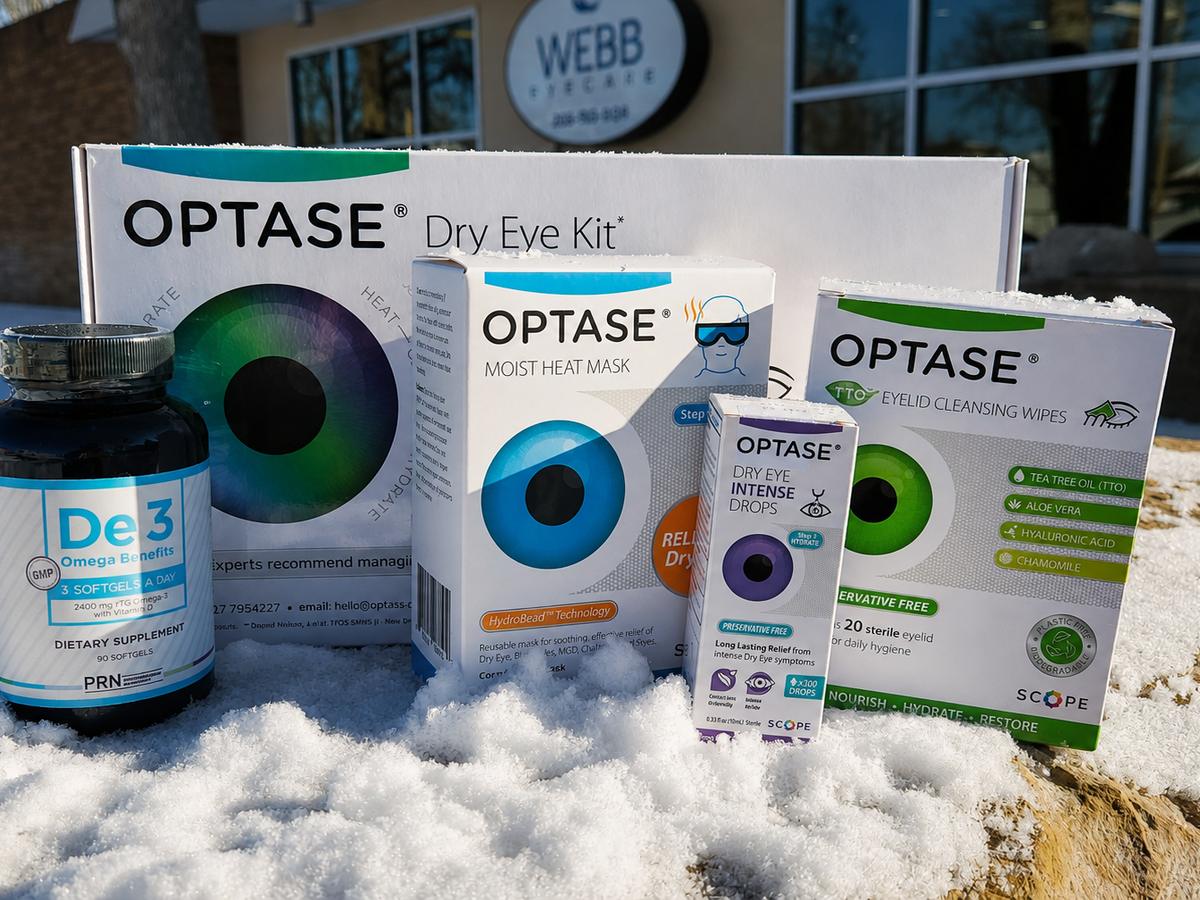 Dry eye relief products stocked at Webb Eyecare.