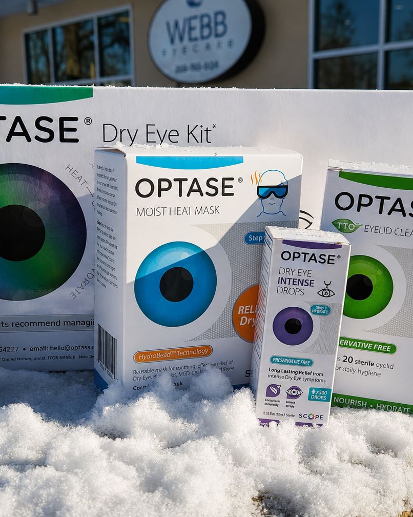Dry eye relief products stocked at Webb Eyecare.