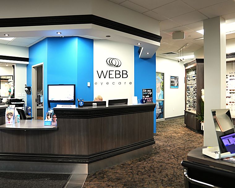The front desk at Webb Eyecare in Scottsbluff.